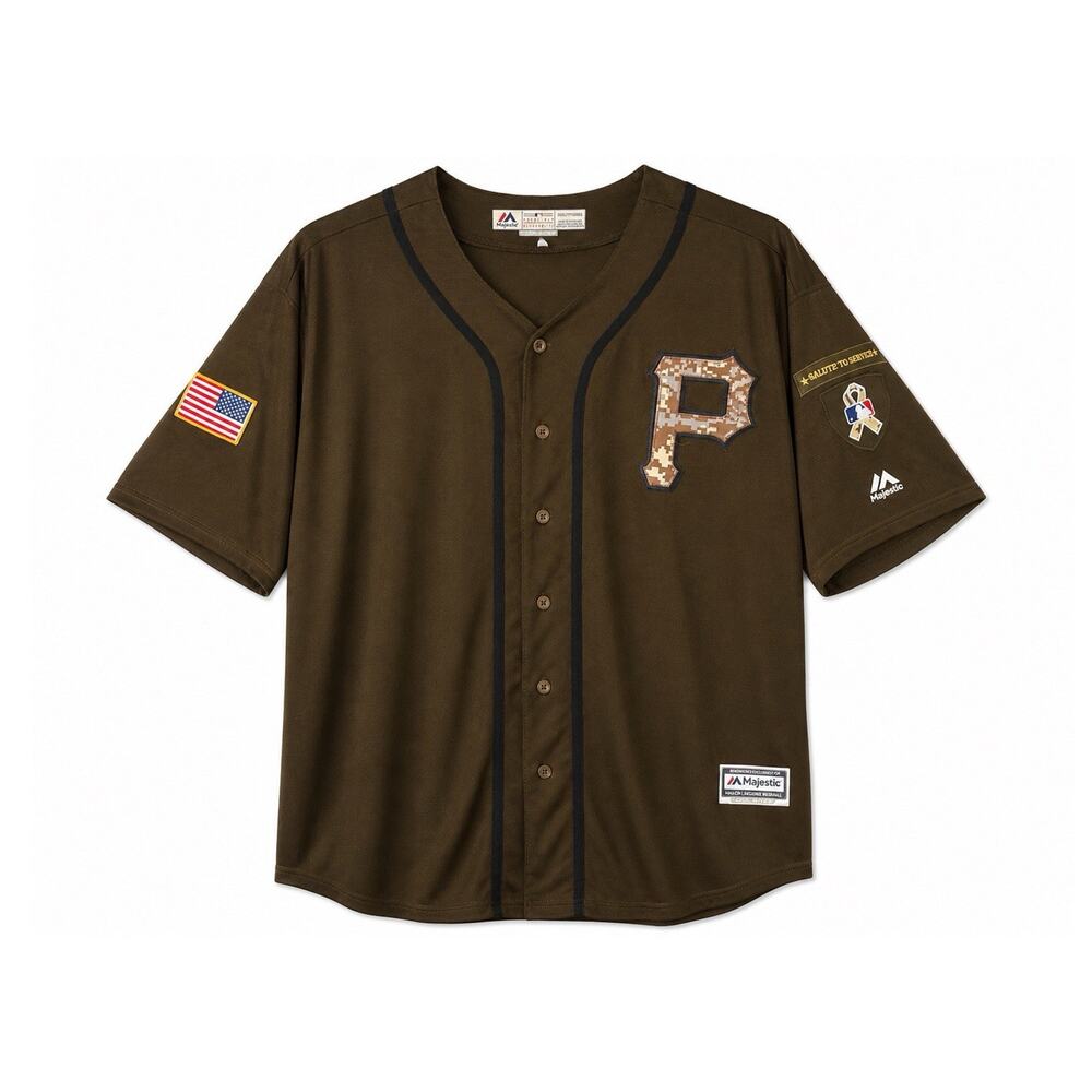 Majestic Pittsburgh Pirates Harrison #5 Salute to Service Brown Jersey XXXL
